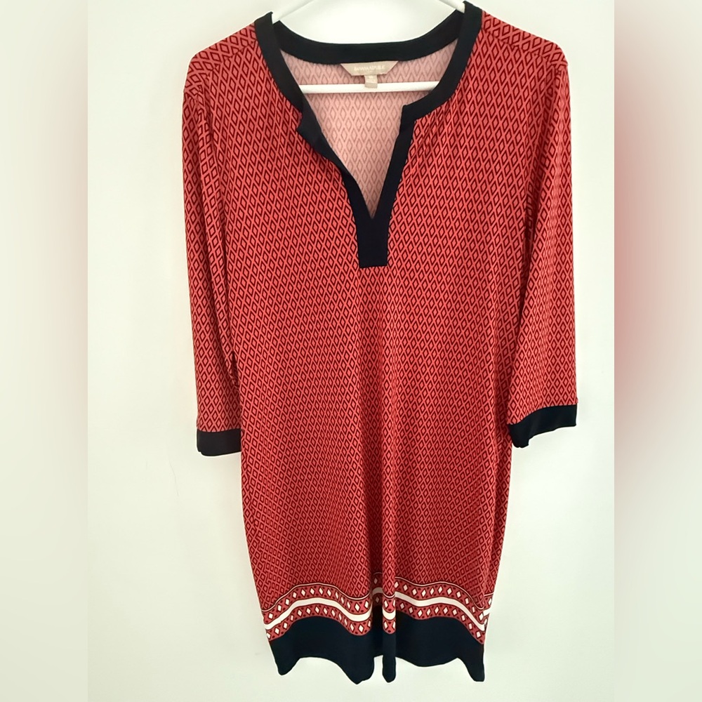 Banana Republic Geometric Tunic dress with Black Trim